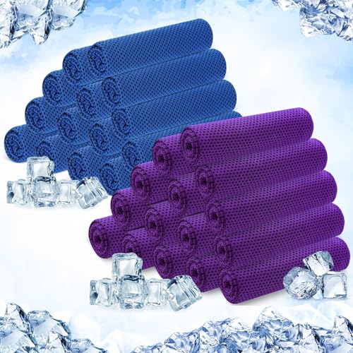 Hosuly 30 Pack Cooling Towels 40"x12" - color: Dark Blue, Purple