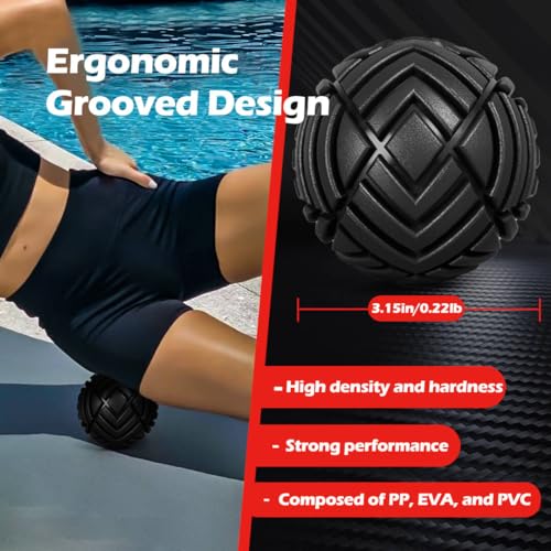 TETOP Fitness Muscle Massage Ball, 3.15in, Therapy Ball for Trigger Point Massage, Trigger Point Ball for Myofascial Release, Mobility Ball for Exercise & Recovery (Blue)
