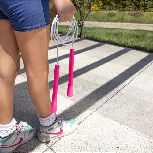 Elite Jumps Fit Rope or Fitness - Premium 4mm Pvc Speed Jump Rope - Indoor and Outdoor Exercise - Adjustable Cables, Aerobic Exercise, Gym & Home Fitness Workouts & More