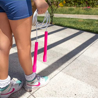 Elite Jumps Fit Rope or Fitness - Premium 4mm Pvc Speed Jump Rope - Indoor and Outdoor Exercise - Adjustable Cables, Aerobic Exercise, Gym & Home Fitness Workouts & More