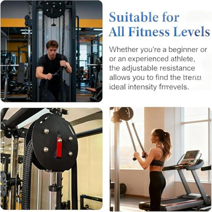 Endless Rope Trainer, Suspension Resistance Trainer Machine with Adjustable Resistance, 14 Ft Closed-Loop Nylon Rope, Pulley System for Home Gym Interval Resistance - color: Red