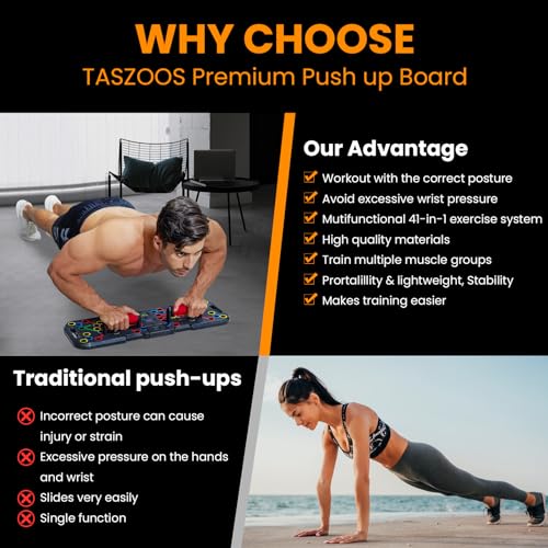 Push Up Board, with Automatic Count & Timer, 41 Push Up Bar, Updated Foam Handles, Portable Home Workout Equipment, Push Up Strength Training Equipment