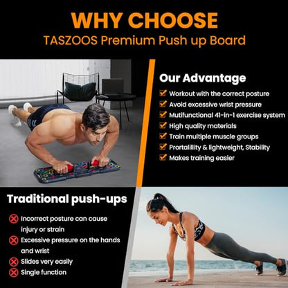 Push Up Board, with Automatic Count & Timer, 41 Push Up Bar, Updated Foam Handles, Portable Home Workout Equipment, Push Up Strength Training Equipment