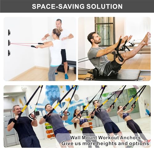 3PCS Resistance Band Wall Anchors, Wall Mounted Anchors for Resistance Bands, Wall Mount Workout Anchors for Home Gym Workouts, Strength Training, Physical Therapy