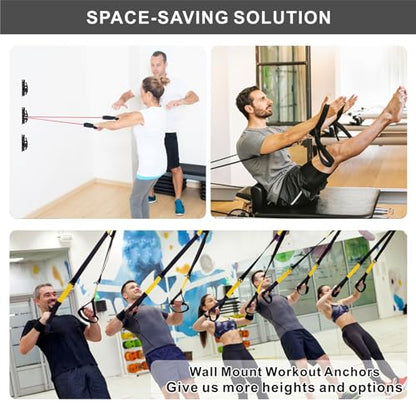 3PCS Resistance Band Wall Anchors, Wall Mounted Anchors for Resistance Bands, Wall Mount Workout Anchors for Home Gym Workouts, Strength Training, Physical Therapy