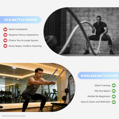 Cordless Battle Ropes with Adjustable Resistance Springs