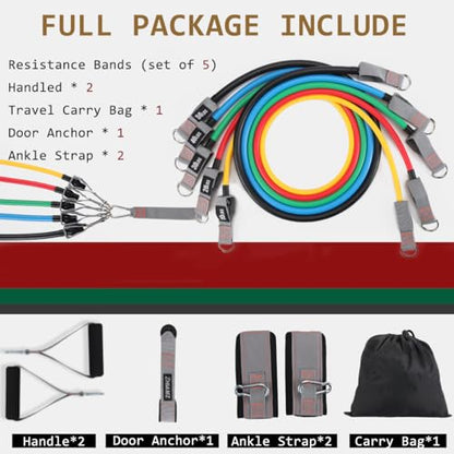 Resistance Bands with Handles, Single Resistance Bands, Exercise Bands with Handles, for Resistance Training, Physical Therapy, Home Workouts, Fitness, Pilates - color: 5 in 1 band -150lbs