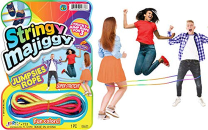 Fun a Ton Long Elastic Chinese Jump Rope for Kids (1 Ankle Skipping Rope). PE Equipment for Elementary School & Playground. Kids Exercise & Outdoor Game. Bulk Clearance Items. F-733-1 - size: 1 Pack