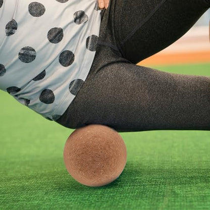 Abaodam Peanut Shape Massage Ball Double Mobility Fitness Exercise Tool for Deep Tissue Myofascial Release and Muscle Therapy Cork Wood Material Suitable for Physical Therapy and Stress