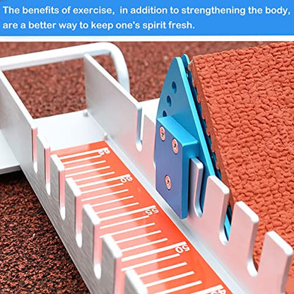 Multi-Function Lightning Starting Block Sprinter Pedals 6 Angle Adjustable Sprinter Track and Field Aluminum Suitable for Plastic Runway Cinder Track - color: Red, size: 32inch