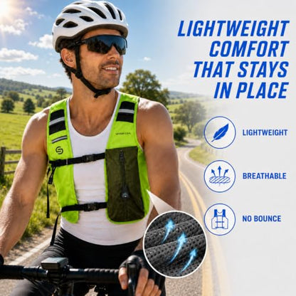 Cooling Hydration Vest with 2L BPA-Free Water Bladder, Running Vest with 3 Removable Cooling Packs, Lightweight Outdoor Hydration Pack for Hot Weather, Hiking, Cycling, Training - color: Green