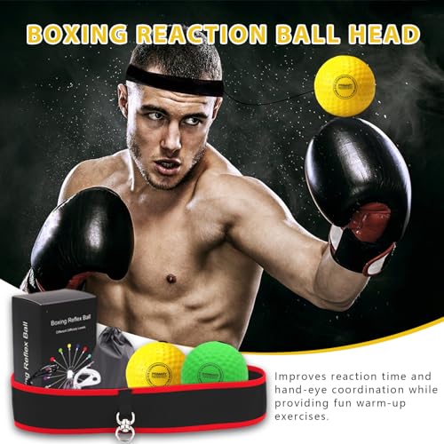 Erice Boxbollen, Boxing Reflex Ball for - React Reflex Balls on String with Headband, boxbollen Original - Improve Hand Eye Coordination, Punching Speed, Fight Reaction, pornographic