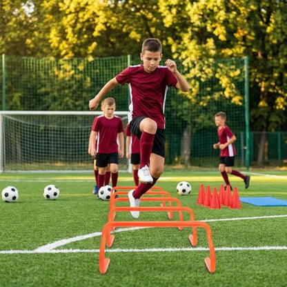 10 Pack 9" Agility Hurdles, Plastic Speed Agility Training Hurdle, Detachable Sturdy Plyometric Hurdles, Training Equipment Set with Carry Bag for Football, Soccer, Basketball, Athletes