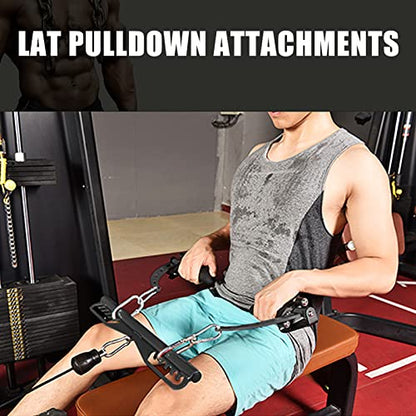 LAT Pulldown Attachments for Cable Pulley System Machine, T-bar Row Landmine Attachment, Home Gym Fitness Spreader Bar, Multi-Grip Wide LAT Pull Down, Neutral Grip Handle