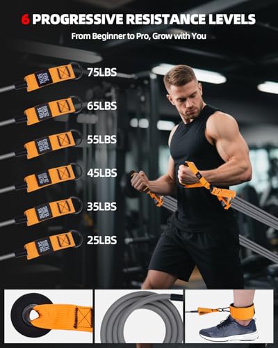 Abahub Arm Training Bands Set, Resistance Bands with Handles and Ankle Straps for Woman and Man, Set for Strength Training, Workout Bands for Arms, Exercise Bands for Home Gym