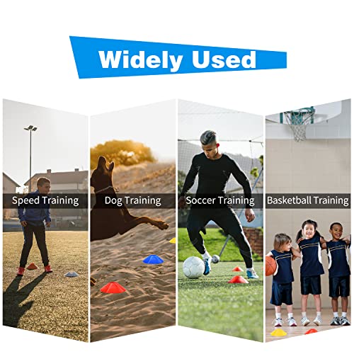 50/100/200pcs Disc Cones, Soccer Cones with Carry Bag and Holder, 5 Colors - size: 100pcs