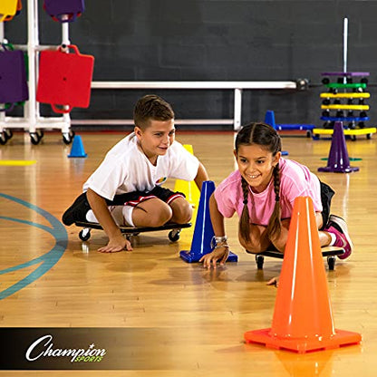 Champion Sports Saucer Field Cone Set for Athletics and Social Distancing, Orange
