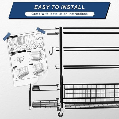 Dumbbell Rack with Weights, Yoga Mat Storage Racks, Home Gym Storage Rack for Yoga Mat Kettlebells and Strength Training Equipment, Weight Storage Holder Rack for Dumbbells with Hooks and