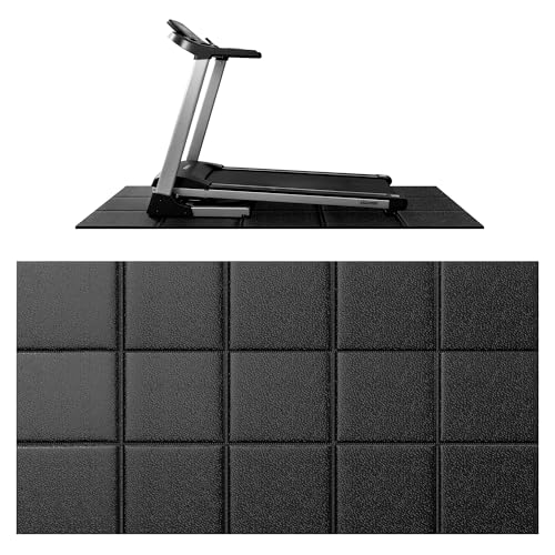 Treadmill Mat for Carpet &Hardwood Floors, 79" × 39.4" 0.16" Thick High Density, Non-Slip Fitness Equipment Mat, Mat for Under Treadmills, Elliptical, Exercise Bikes, Stationary Cycles - size: 78.7"L x 39.4"W x 0.2"Th