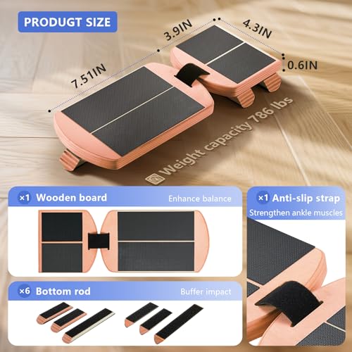 Ankle Balance Board Foot Strengthener – Adjustable Stability Trainer for Ankle and Leg Exercise, Balance Training, Physical Therapy, Mobility Core Workout at Home or Gym