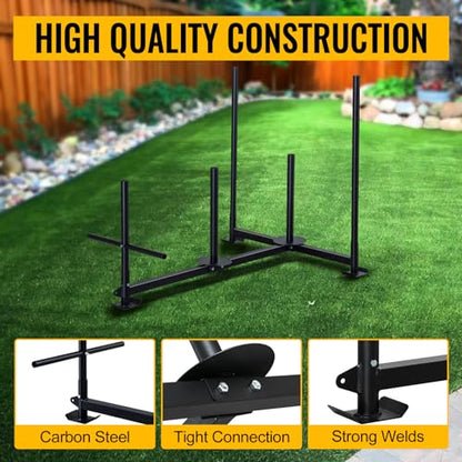 Prowler Weight Sled for Training - Workout Sled with Replaceable Feet, High & Low Handles, Metal Skis for Extra Resistance - Easy Storage Sled Pull and Push,300LB