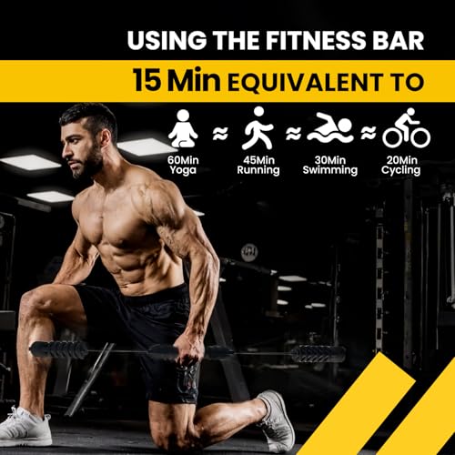 Ann Katy Upgraded Elastic Fitness Bar,Physical Therapy Equipment for Exercise Vibration Training,Fat Buring Workout for Yoga Pilates Sports,Abdominal Muscles Strength Exercises in Home Gym