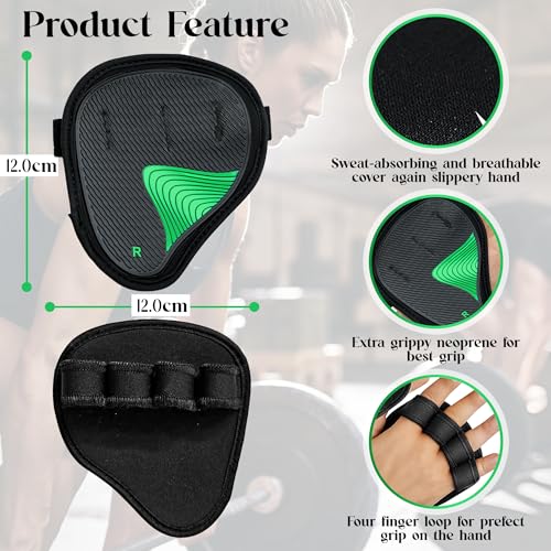 Neoprene Gym Grip Pads for Weight Lifting – Non-Slip Hand Grips for Men & Women – Workout Gloves Alternative for Pull Ups, Deadlifts, Fitness & Training – Easy Lifting Grips Gym Pads