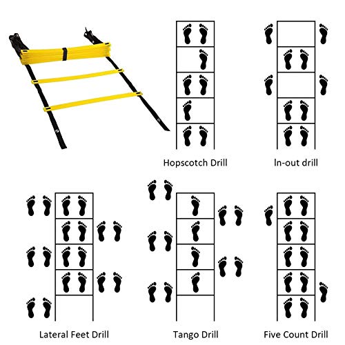 Pro Agility Ladder Agility Training Ladder Speed Flat Rung, Speed Agility Ladder with Carrying Bag for Soccer Football Training - Multi Choice: 8, 12 Rung