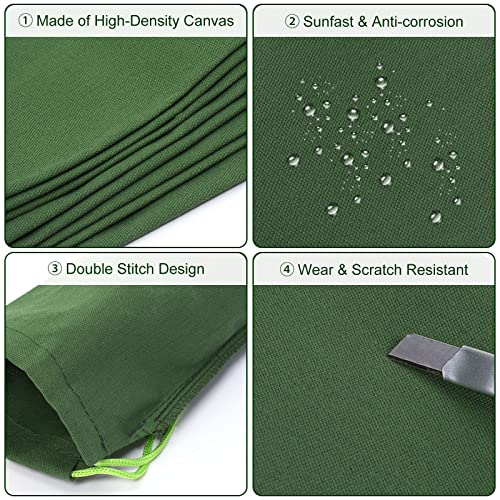 PATIKIL 6' x 6" Sand Bag for Flooding, 5 Pack Long Canvas Sandbags Thickened Water barriers for Flooding with Binding Elastic Band for Door Flood Control, Green
