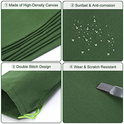 PATIKIL 6' x 6" Sand Bag for Flooding, 5 Pack Long Canvas Sandbags Thickened Water barriers for Flooding with Binding Elastic Band for Door Flood Control, Green