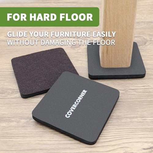 Furniture Sliders for Carpet and Hardwood, 8 PCS 5", Brown - size: Square 8 PCS 5'' Brown