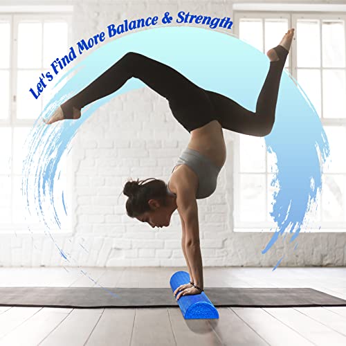 Yes4All High-Density EPP Half Round Back Roller Foam, Exercise Foam Roller for Yoga, Pilates & Stretching - 12, 18, 24, 36 inch - color: Blue, style: 12 inch