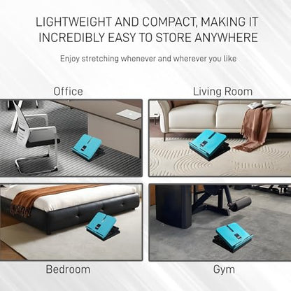 Calf Stretch Board with Timer & Resistance Bands, 6-Level Adjustable Slant Board, 450 lb Weight Capacity, Includes Sit-Up Bar for Home Gym & Stretching