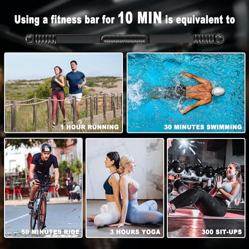 OSCILLATING SLIM Fitness Bar for Workout,Elastic Exercise Bar, Vibration Weight Stick,Body Physical Therapy,Core Strength Training,Arm Shoulder Stretch At Home Gym.