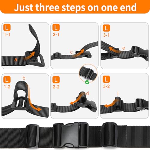 BEYOURD 2" Heavy-Duty Buckle & Straps Set: 6-Pack Side Release Plastic Buckles, 6 Yards of Thick Nylon Webbing, 12 Tri-Glide Slide Clips, No Sewing Required (2 Inch Combo Set) - style: 2" Combo Set