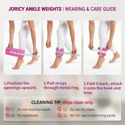 Adjustable Ankle Weights for Women Men A Pair of 1-3/4/5/6/8/10/20LBS - color: Rose Red