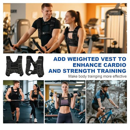 Fitvids Weighted Vest for Women & Men, Weight Vest with Detachable Phone Pouch for Walking, Running, Workout & Strength Training, 6lb/8lb/10lb Body Weight Vests for Fitness with Reflective Stripe - size: 6lb