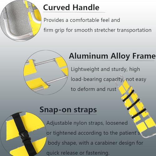 82.6x17.3x2.3in Portable Spine Board Stretcher, Folding Stretcher Medical Spine Board For EMT Medical Stretcher Patient Mover Rescue