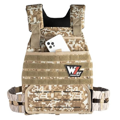 Weighted Vest – Adjustable 14–60 lb Capacity for Men and Women, Weight Vest for Training, Strength & Functional Fitness, Durable Workout Vest, Plates Sold Separately - color: Beige
