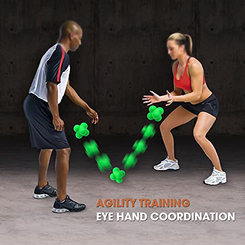 AIRLAXER Reaction Ball,Reflex Ball for Hand Eye Coordination Training,2.83 inch,Pack of 3-Orange,Blue,Grey.