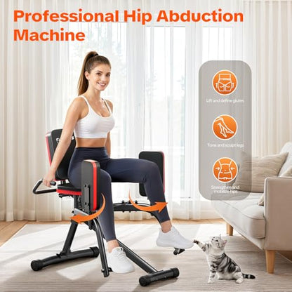 Hip Abductor Machine & 42" Foldable Mini Trampoline for Women/Men