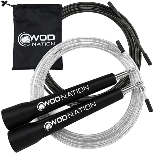 Speed Jump Rope for Men & Women with Adjustable Alloy Steel Cable, Lightweight Handles, and Smooth Rotation—Perfect for Boxing, Cross Training, Double Unders, and High-Intensity Workouts - Black & Red