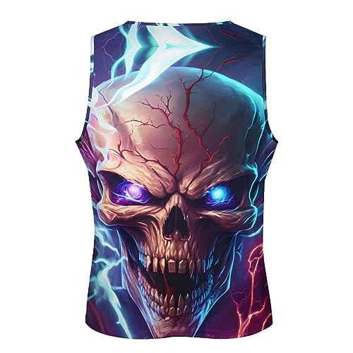 BIVENANT Skull Shirts for Men Novelty Mens Skull Tank Top Big and Tall Tank Tops Graphic Tees Shirt - color: Aid001008, size: Small