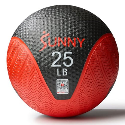 Sunny Health & Fitness Medicine Ball with Premium Dual Textured Grip - size: 25 LB
