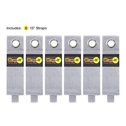 Heavy-Duty Wrap-It Storage Straps - 13" (6-Pack) Silver - color: Silver, size: 13-in. (6-Pack)