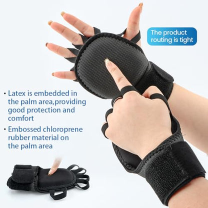 Workout Gloves for Men & Women, Wrist Wraps for Weightlifting Fingerless Gym Gloves with Wrist Support, Breathable Palm Padding Ideal for Gym, Fitness, Cross Training, Cycling