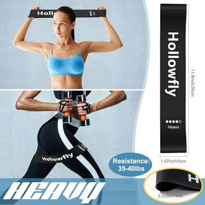 12 Pcs Latex Resistance Loop Exercise Bands for Booty Workout Stretch Exercise Bands Non Slip for Legs Squat Resistance Loop Women Men Starter Butt Hip Thigh Fitness - color: Black, style: Heavy