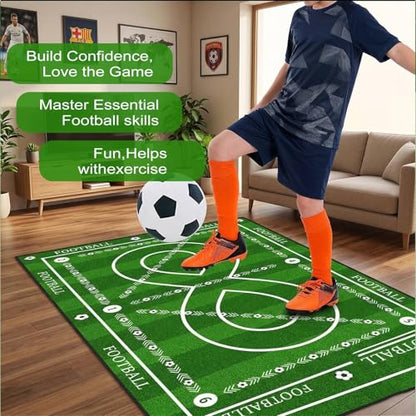 Different Sizes Soccer Training Mat with 8 Design, Non Slip Agility and Dribbling Mat for Ball Control Drills, Portable Indoor Outdoor Use
