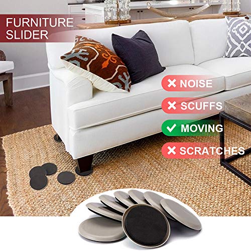Furniture Sliders for Carpet - 20 PCS Heavy Duty Moving Pads 3 1/2" - Sliders for Furniture on Carpet, Reusable Furniture Moving Sliders for Easy Glide - size: 20pcs Beige 3.5"