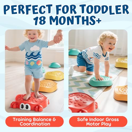 Lehoo Castle Crab Stepping Stones for Kids, Toddler Sensory Toys - color: Yellow